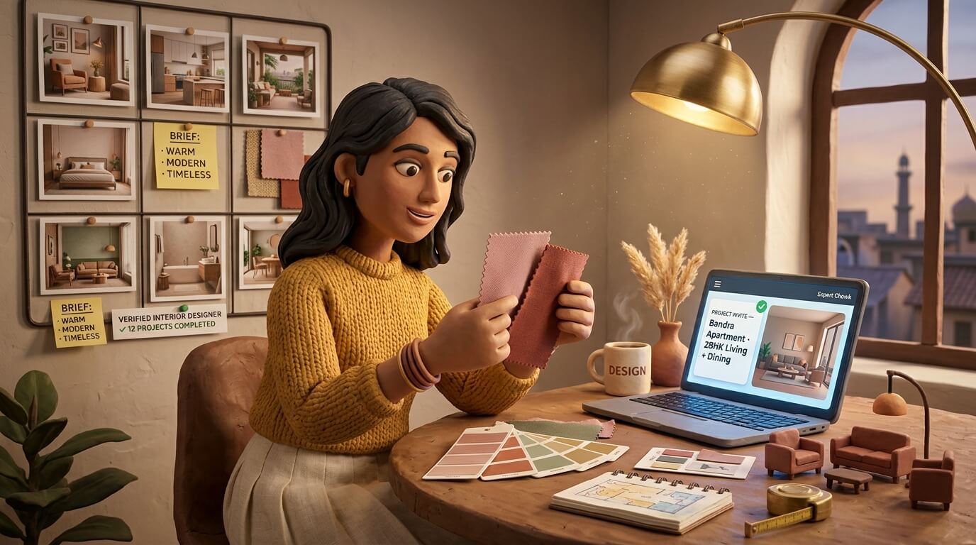Interior designers presenting curated profiles to a client